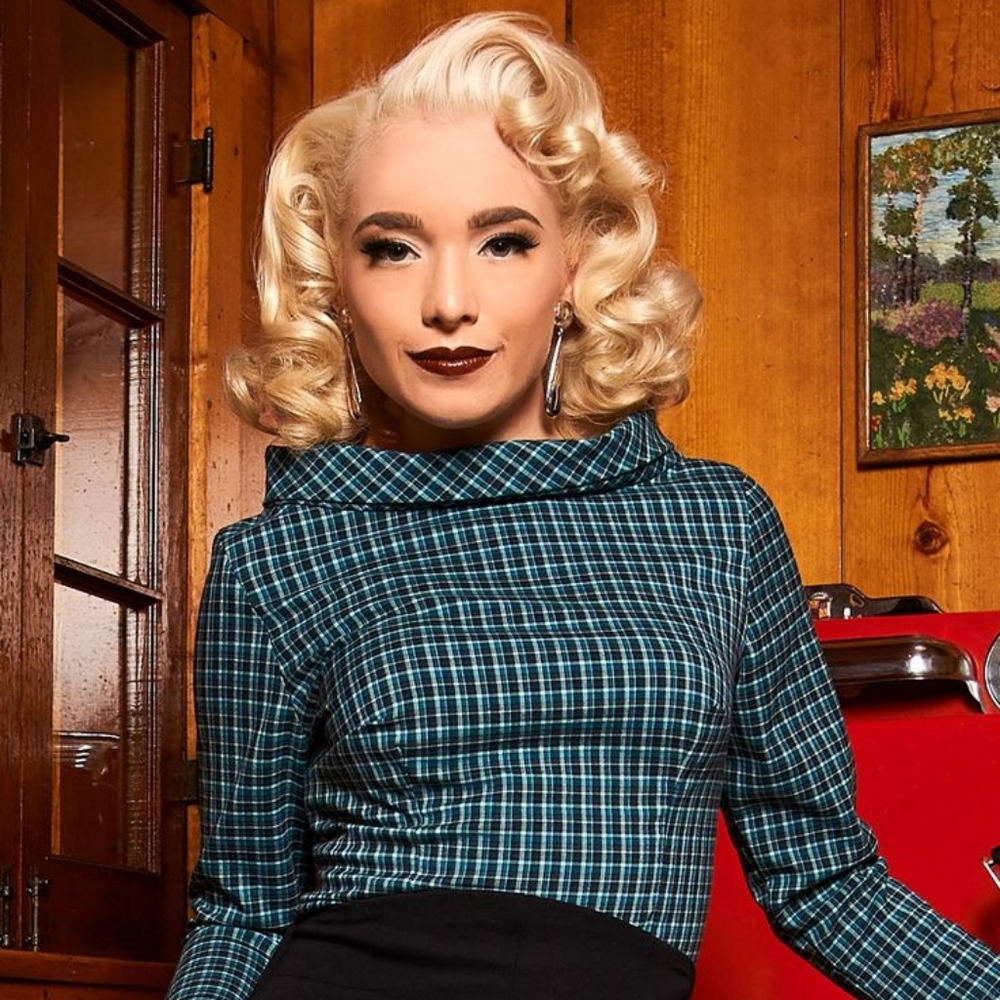 Pinup Girl Clothing Laura Byrne's Plaid Joanie Top